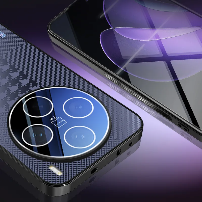 YUBEN PC Material Matte Plaid Phone Cases Compatibility With VIVO S30/S20/Y300/Y300i/X200/X200S/Pro/Ultra-1