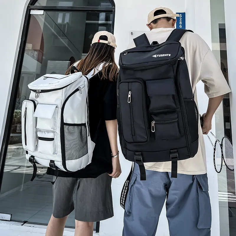 Yalu Nylon Backpack Regular Unisex Light Gray/Dark Gray/Black/Red-16