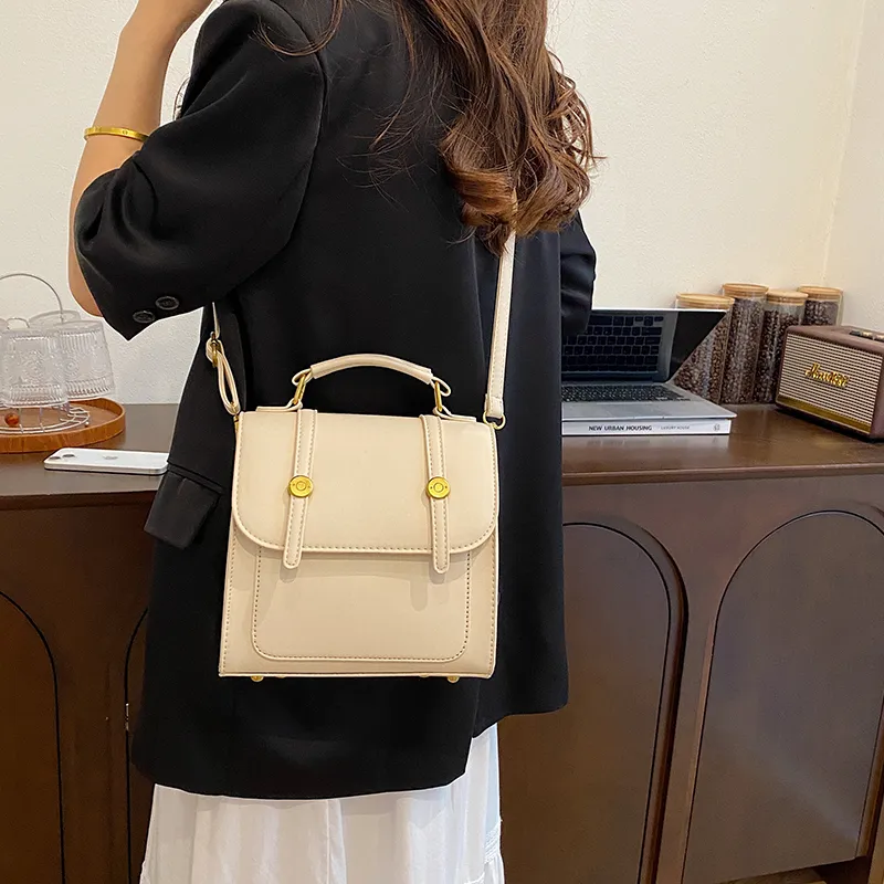 Yalu PU Crossbody Handheld Backpack, One Shoulder Backpack Women's Ecru/Silver/Black/Coffee/Pink-4