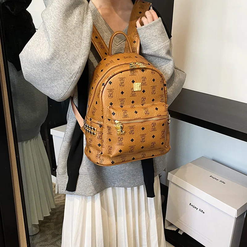 Yalu PU Backpack Regular Women's Black/Beige/Pink/Brown-22