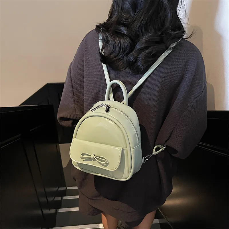 Yalu PU Backpack Women's Ecru/Silver/Black/Light Green/Pink-15