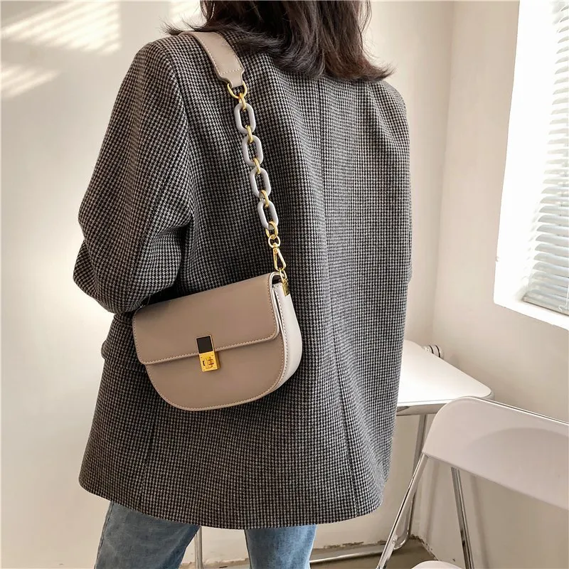 Yalu PU Shoulder Bag, Crossbody Bag Regular Women's Khaki/White/Black/Gray/Yellow/Green-23