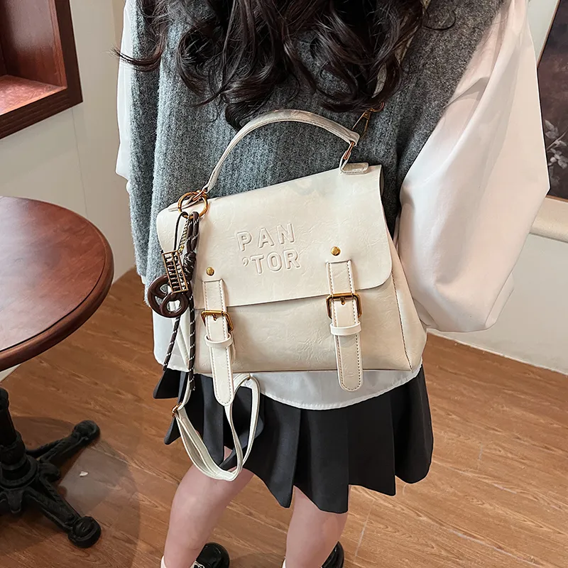 Yalu PU Backpack Regular Women's White/Black/Coffee/Brown-3