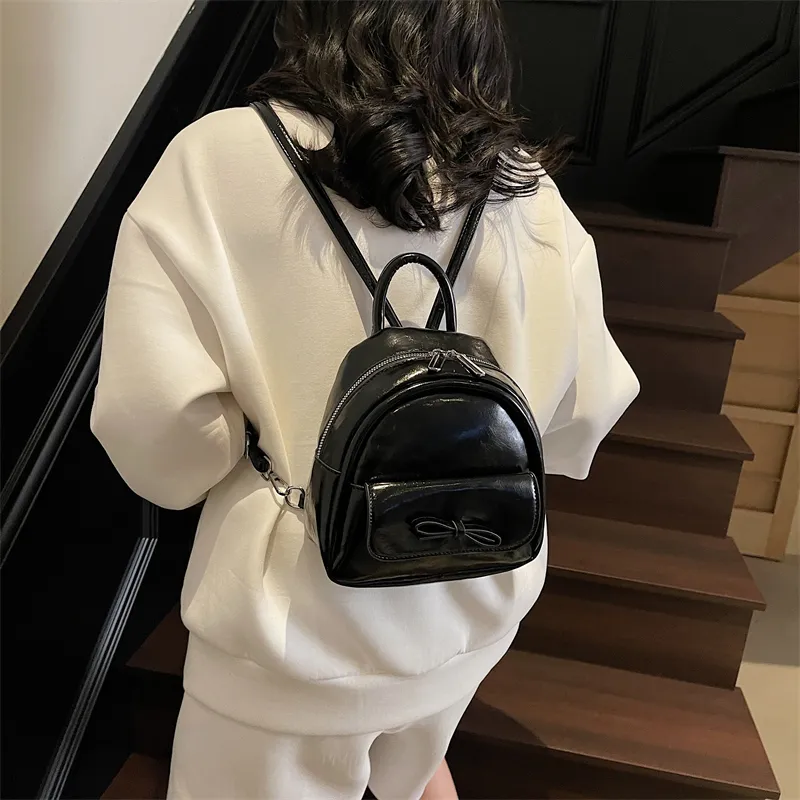 Yalu PU Backpack Women's Ecru/Silver/Black/Light Green/Pink-29