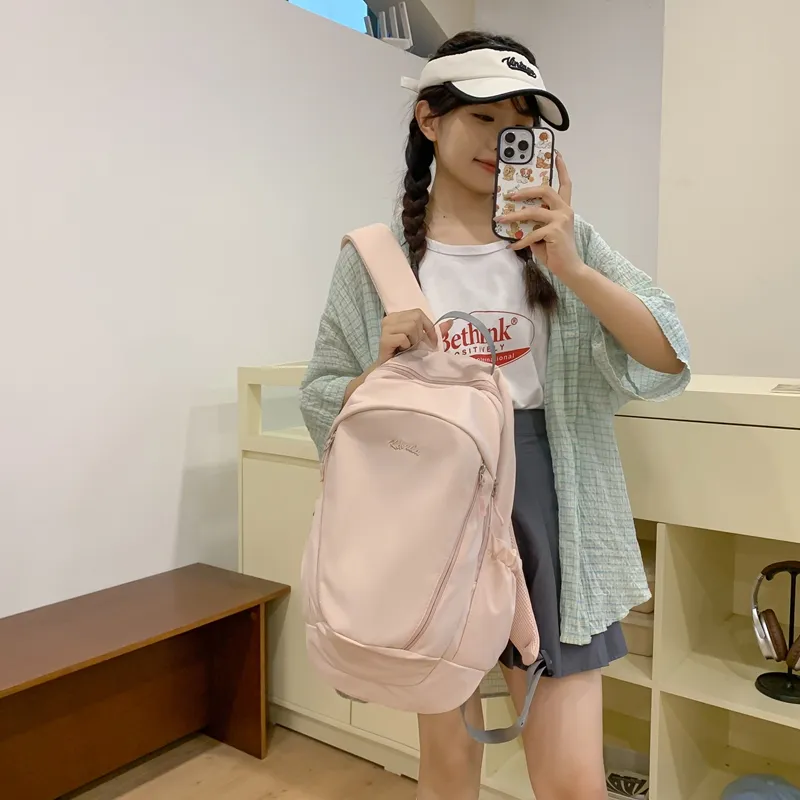 Yalu Nylon Backpack Tubas Unisex Ecru/Gray/Black/Pink/Light Blue-25