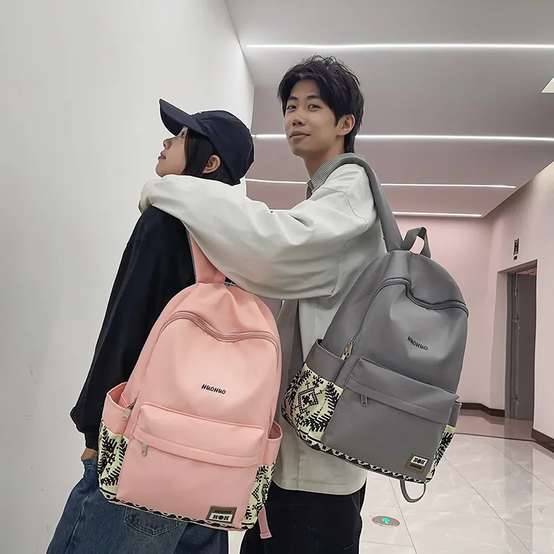 Yalu Nylon Backpack Unisex White/Gray/Black/Pink/Coffee/Green-22