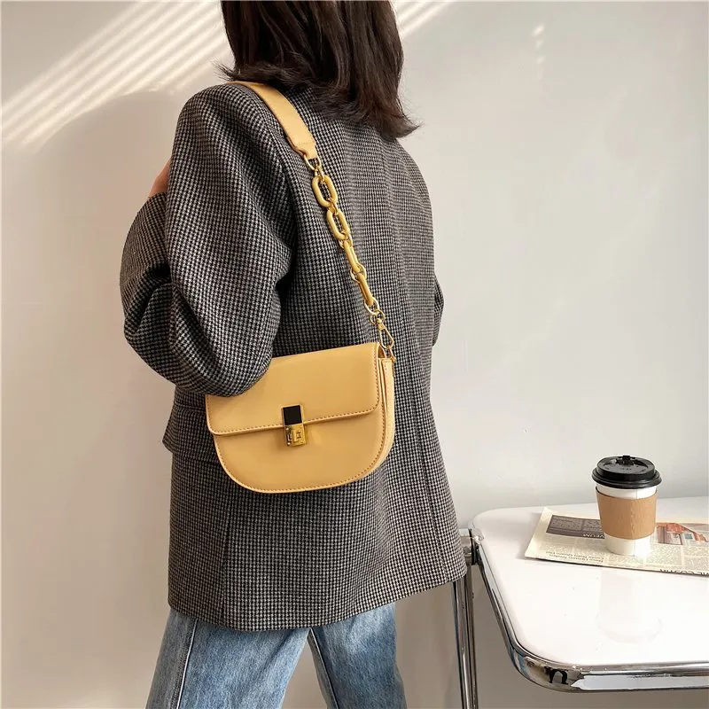 Yalu PU Shoulder Bag, Crossbody Bag Regular Women's Khaki/White/Black/Gray/Yellow/Green-33