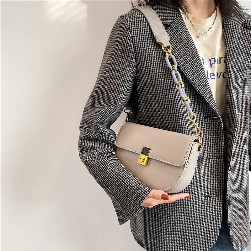 Yalu PU Shoulder Bag, Crossbody Bag Regular Women's Khaki/White/Black/Gray/Yellow/Green-27