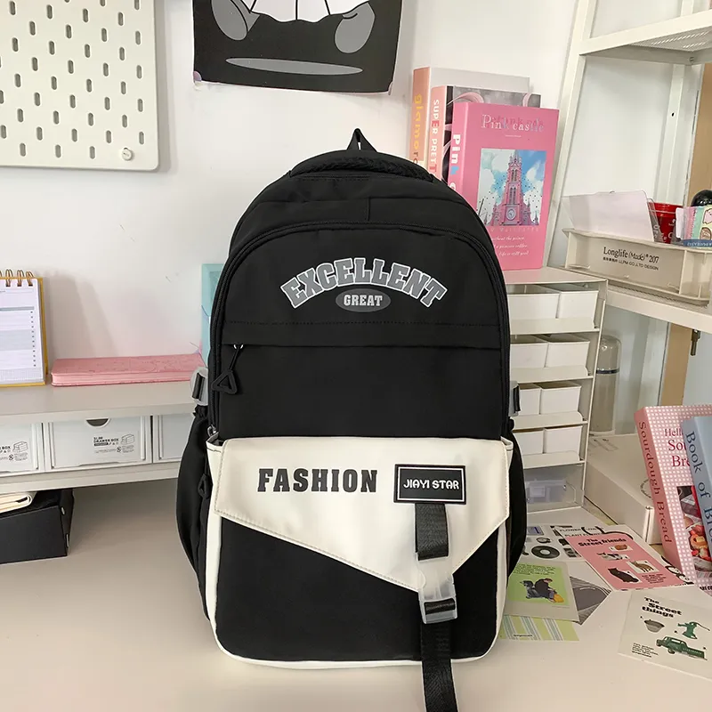 Yalu Nylon Backpack Unisex Black/Orange Red/Coffee/Green/Blue/Pink-2
