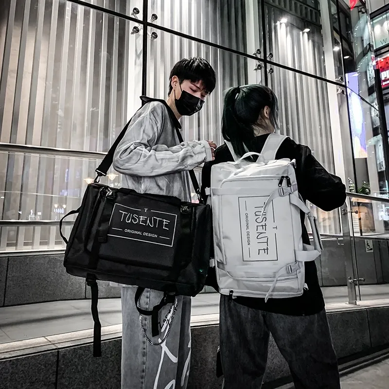 Yalu Nylon Backpack Regular Unisex Light Gray/Dark Gray/Black/Red-12