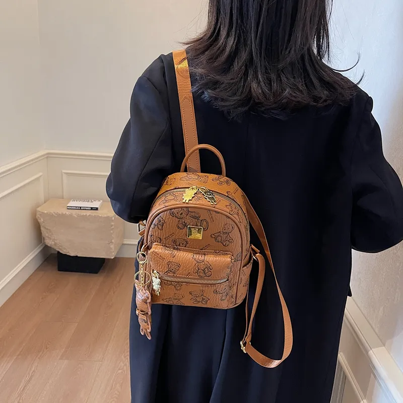 Yalu PU Backpack Women's White/Black/Pink/Brown-22