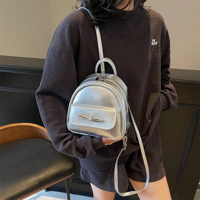 Yalu PU Backpack Women's Ecru/Silver/Black/Light Green/Pink-13