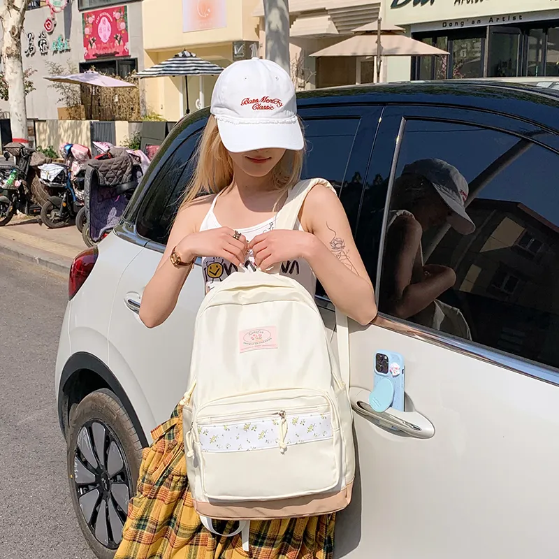 Yalu Nylon Backpack Regular Unisex Ivory-4
