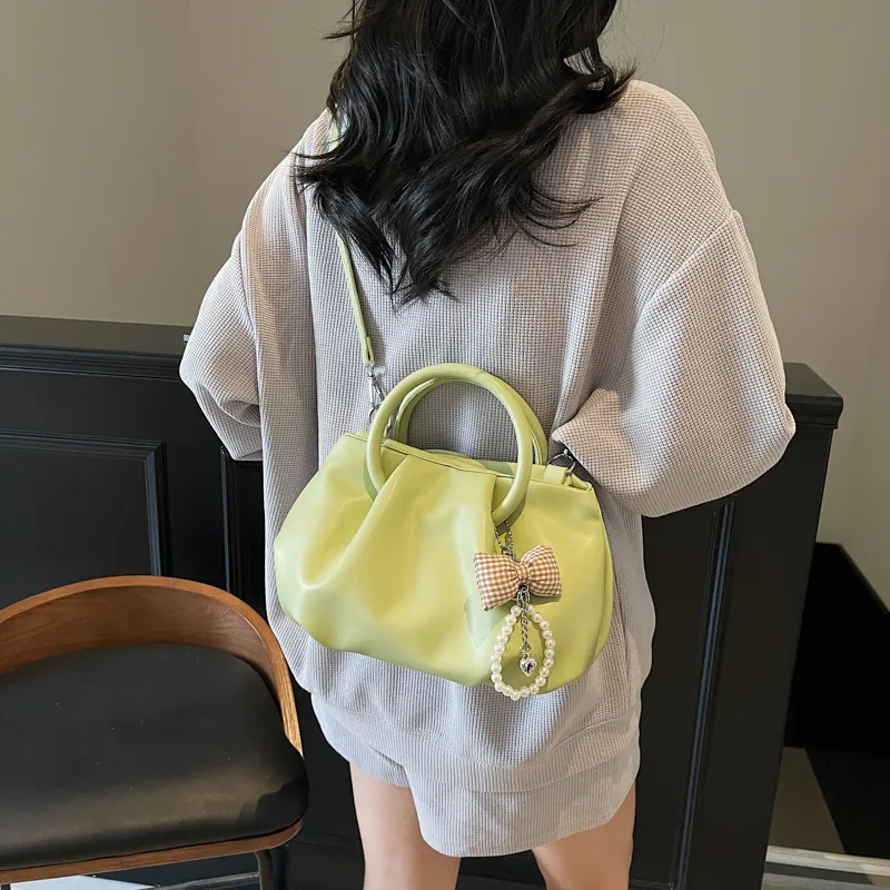 Yalu PU One Shoulder Handbag Women's Ecru/Black/Yellow/Pink-25