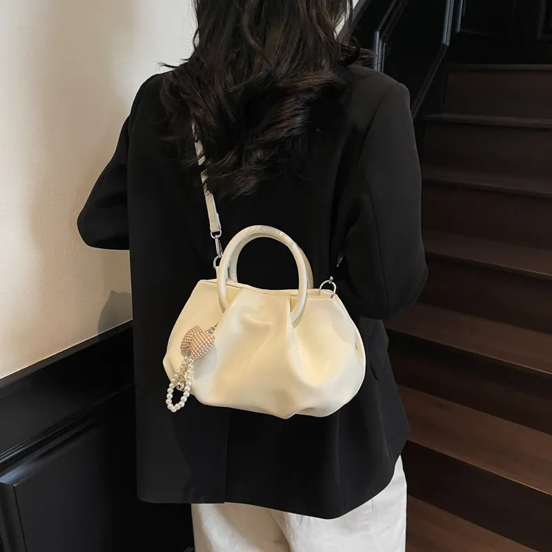 Yalu PU One Shoulder Handbag Women's Ecru/Black/Yellow/Pink-4