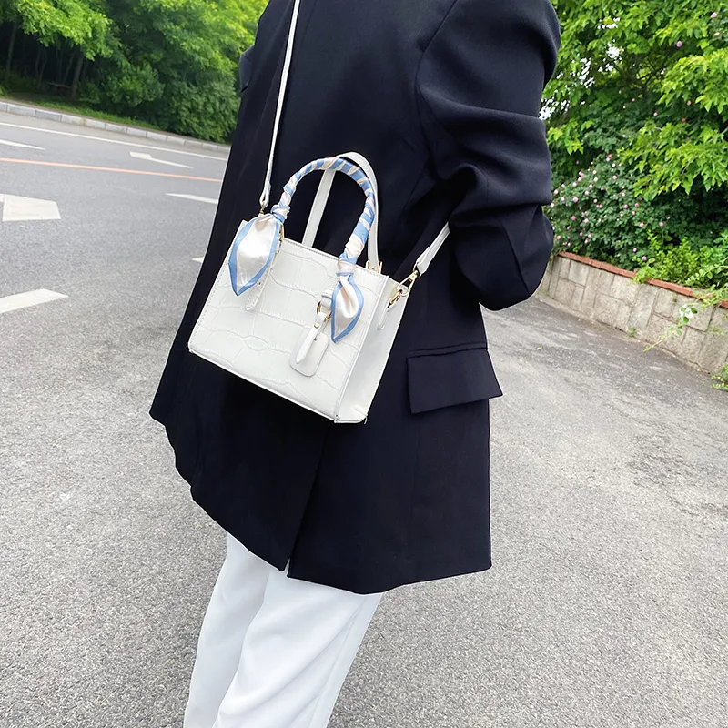 Yalu PU Shoulder Bag, Crossbody Bag, Handbag Regular Women's Black/White-10