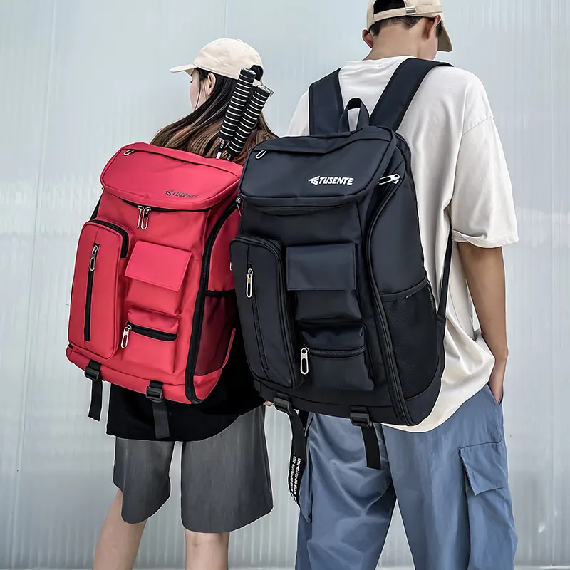 Yalu Nylon Backpack Regular Unisex Light Gray/Dark Gray/Black/Red-21