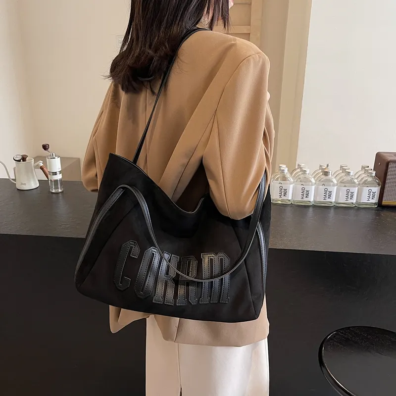 Yalu Suede Underarm Shoulder Bag Women's Black/Khaki/Coffee/Brown-1