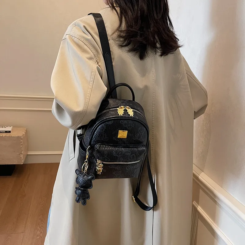 Yalu PU Backpack Women's White/Black/Pink/Brown-10