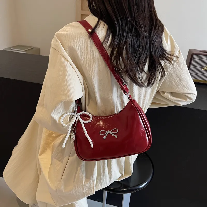 Yalu PU Shoulder Bag, Crossbody Bag Women's Ecru/Silver/Black/Red/Brown-25