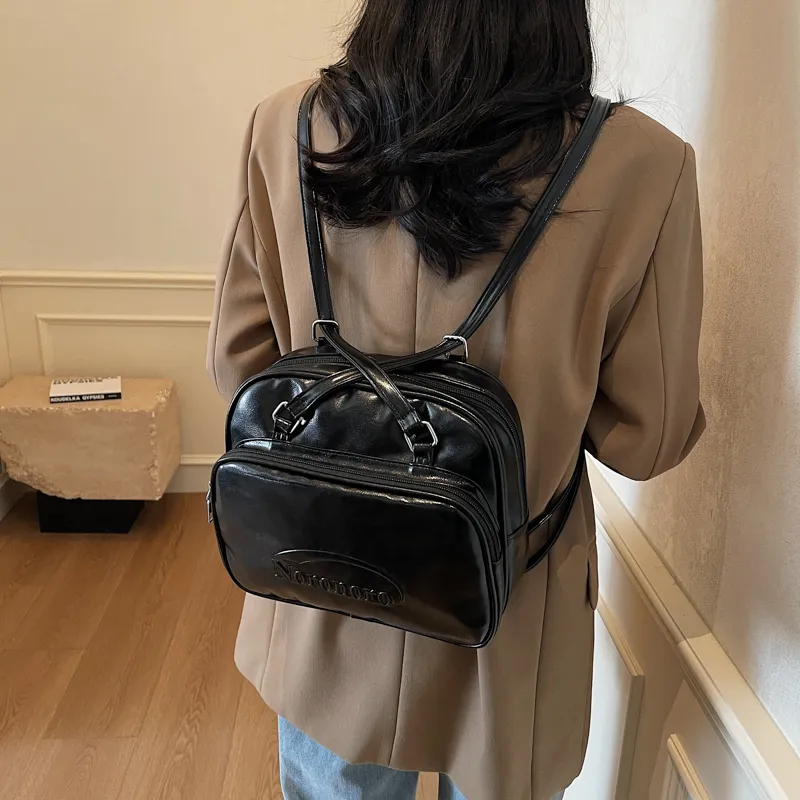 Yalu PU Backpack Shoulder Bag Regular Women's White/Black/Blue/Pink-13