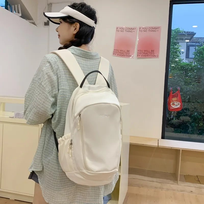 Yalu Nylon Backpack Tubas Unisex Ecru/Gray/Black/Pink/Light Blue-4