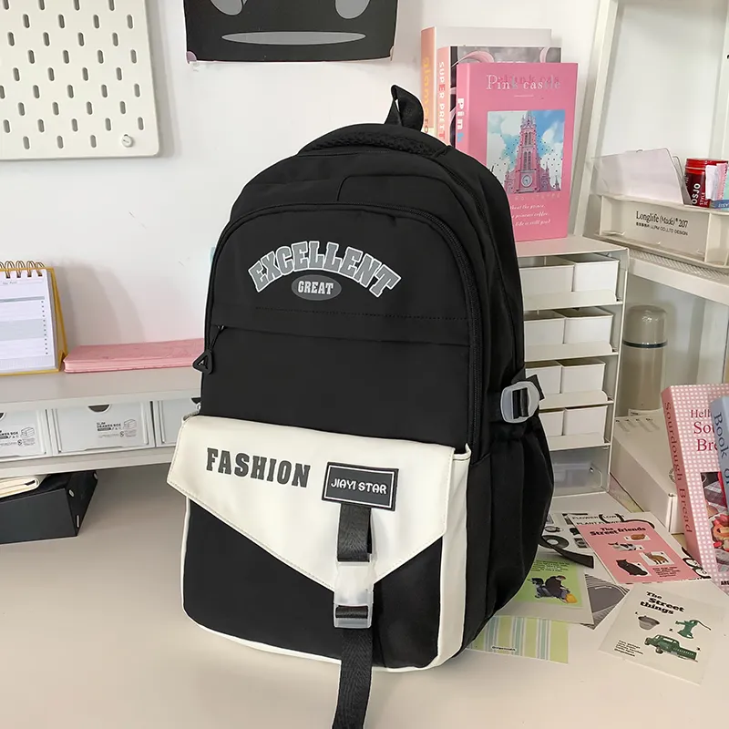 Yalu Nylon Backpack Unisex Black/Orange Red/Coffee/Green/Blue/Pink-1