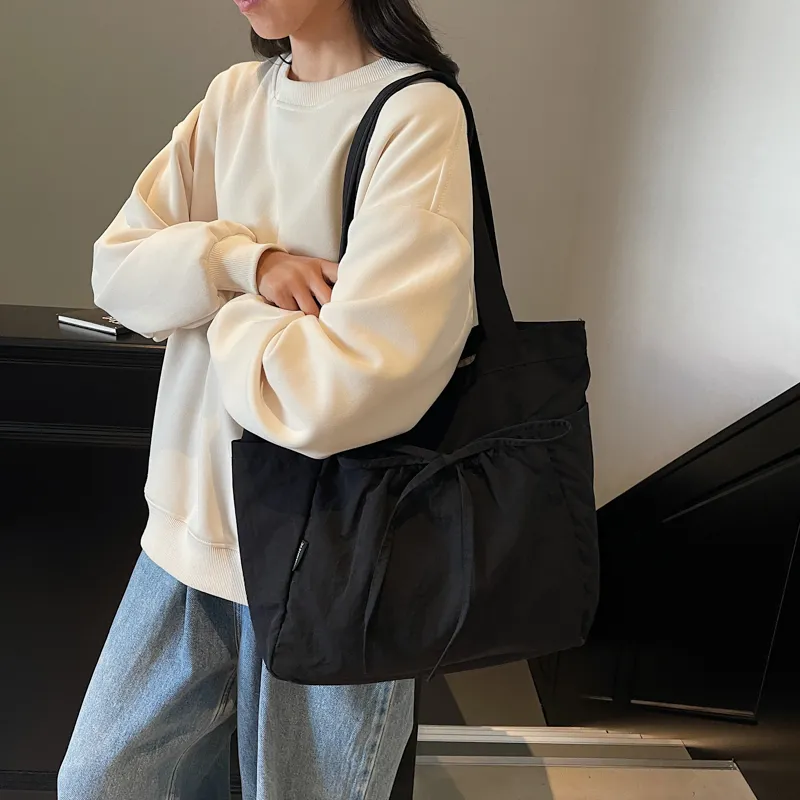 Yalu Nylon Underarm Shoulder Bag Unisex Ecru/Black/Pink/Green/Brown-9