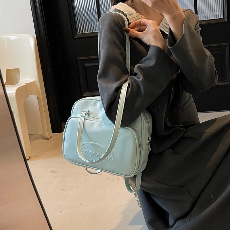 Yalu PU Backpack Shoulder Bag Regular Women's White/Black/Blue/Pink-17