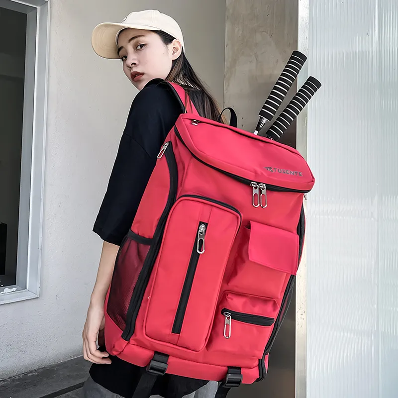Yalu Nylon Backpack Regular Unisex Light Gray/Dark Gray/Black/Red-23