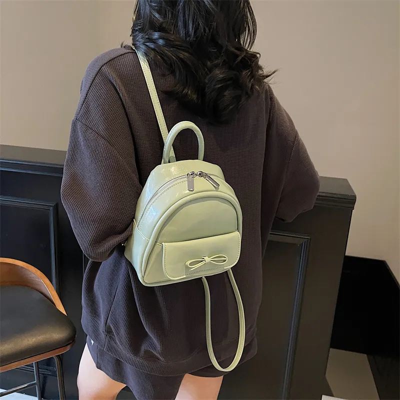 Yalu PU Backpack Women's Ecru/Silver/Black/Light Green/Pink-19