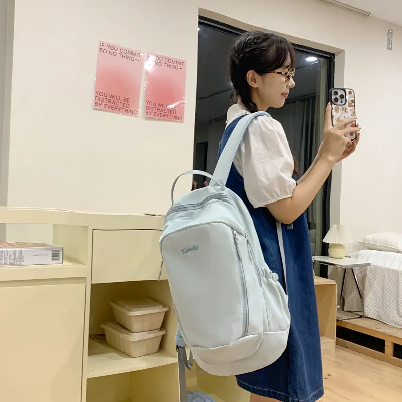 Yalu Nylon Backpack Tubas Unisex Ecru/Gray/Black/Pink/Light Blue-29
