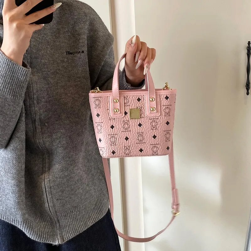 Yalu PU Basket Bag, One Shoulder Handbag Women's Black/Yellow/Beige/Pink-22