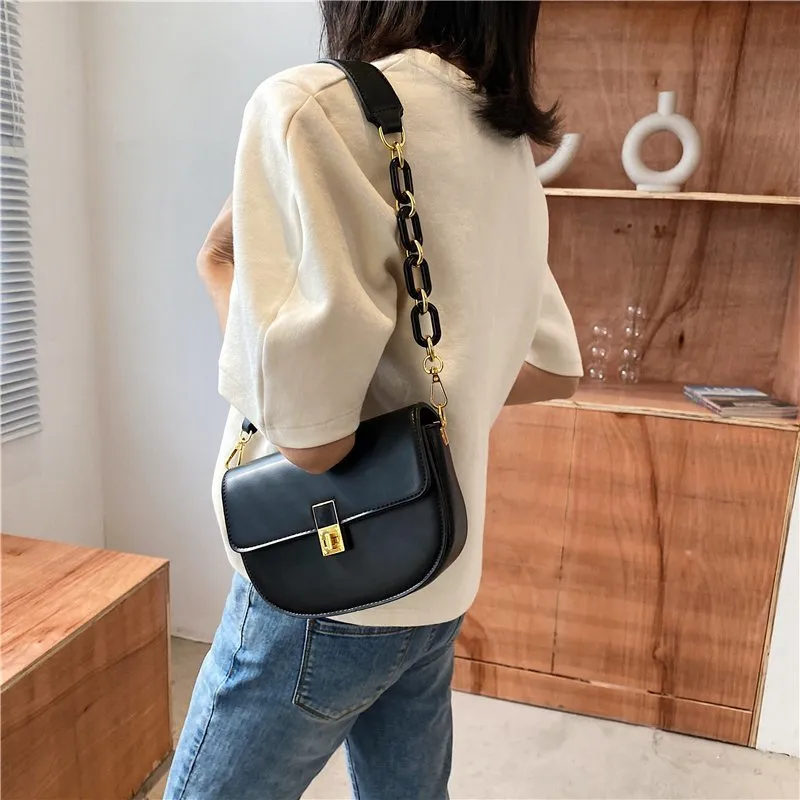 Yalu PU Shoulder Bag, Crossbody Bag Regular Women's Khaki/White/Black/Gray/Yellow/Green-18