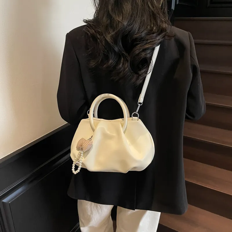 Yalu PU One Shoulder Handbag Women's Ecru/Black/Yellow/Pink-3
