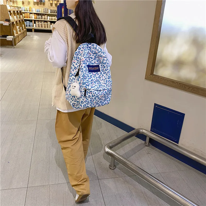 Yalu Nylon Backpack Unisex Pink/Blue/Black-11