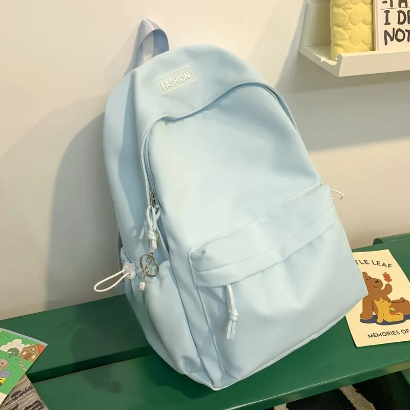 Yalu Nylon Backpack Unisex Mint Green/Black/Pink/Lemon/Lake Blue-19