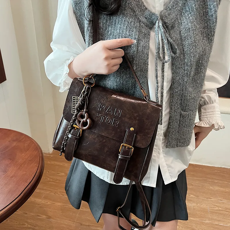Yalu PU Backpack Regular Women's White/Black/Coffee/Brown-17
