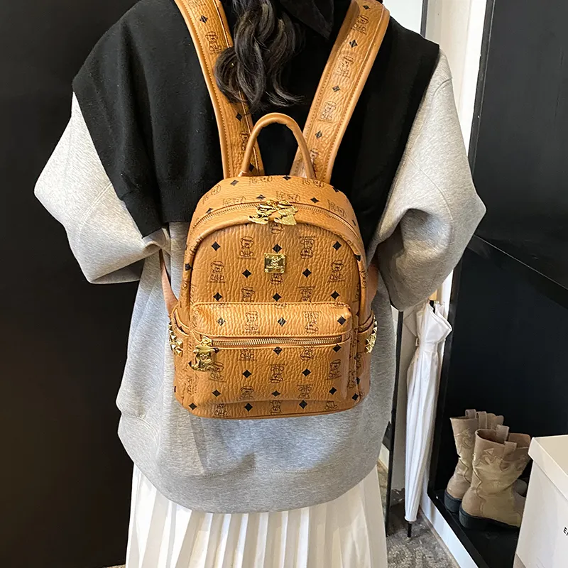 Yalu PU Backpack Regular Women's Black/Beige/Pink/Brown-24