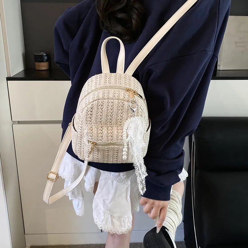 Yalu PU Backpack Women's Ecru/Khaki-6
