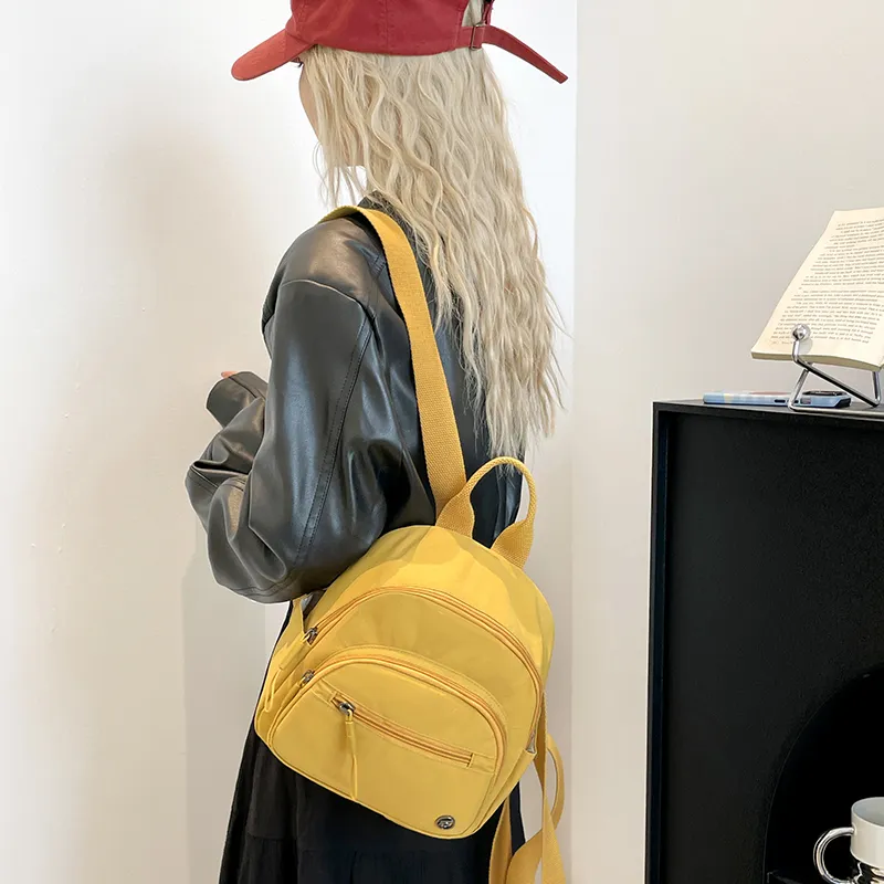Yalu Nylon Backpack Regular Women's Black/Brown/Yellow/Purple/White/Green-9