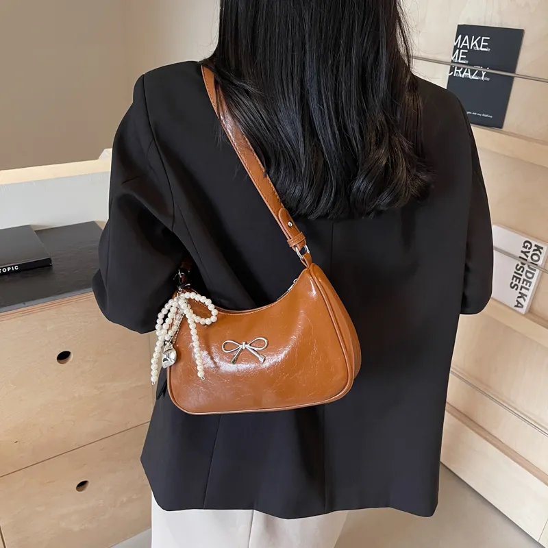 Yalu PU Shoulder Bag, Crossbody Bag Women's Ecru/Silver/Black/Red/Brown-32
