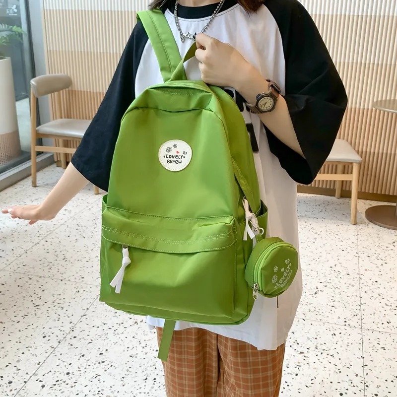 Yalu Nylon Backpack Regular Unisex White/Black/Ginger Yellow/Green/Dark Blue/Red-17