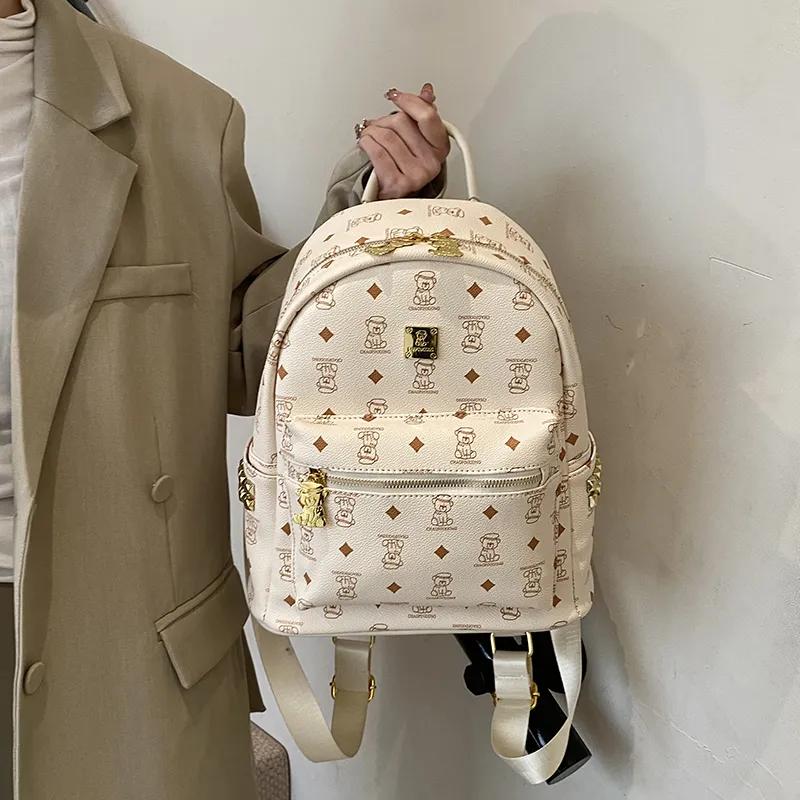 Yalu PU Backpack Regular Women's Black/Beige/Pink/Brown-8