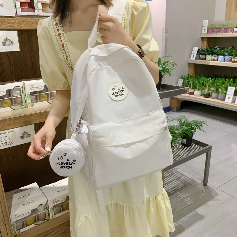 Yalu Nylon Backpack Regular Unisex White/Black/Ginger Yellow/Green/Dark Blue/Red-7