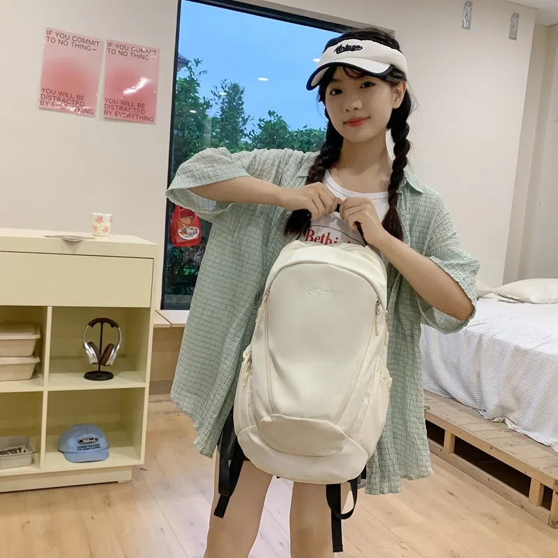 Yalu Nylon Backpack Tubas Unisex Ecru/Gray/Black/Pink/Light Blue-6
