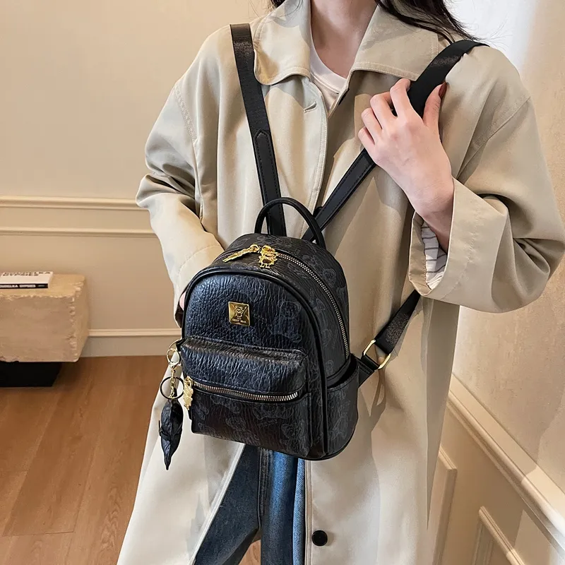 Yalu PU Backpack Women's White/Black/Pink/Brown-13
