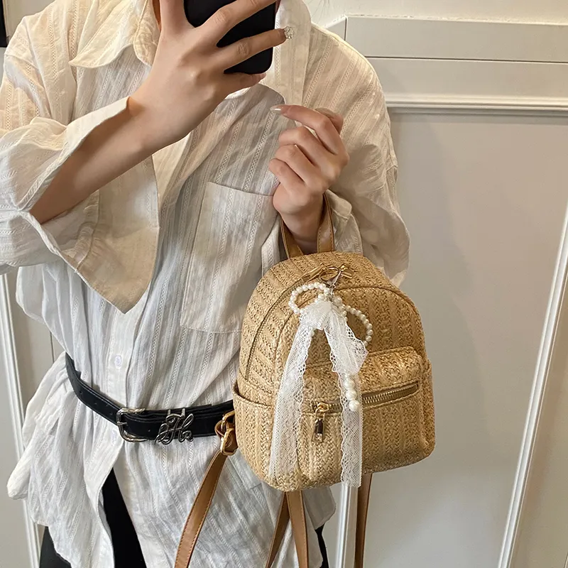 Yalu PU Backpack Women's Ecru/Khaki-10