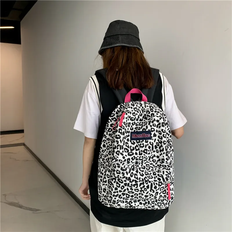 Yalu Nylon Backpack Unisex Leopard Print/Cow-1