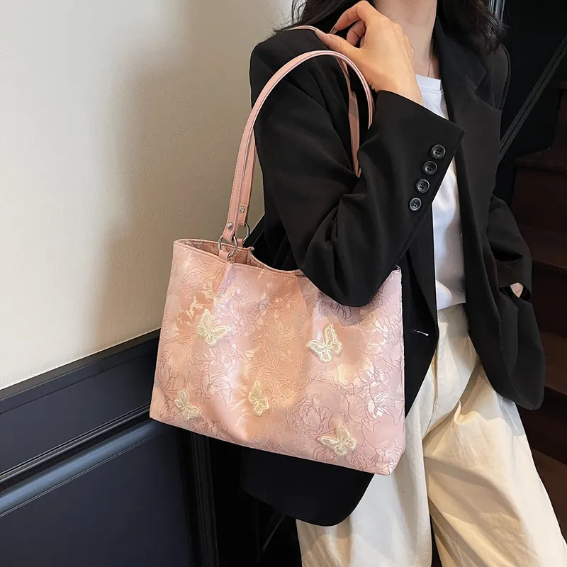 Yalu Oriri Underarm Shoulder Bag Regular Women's Ecru/Blue/Pink-20